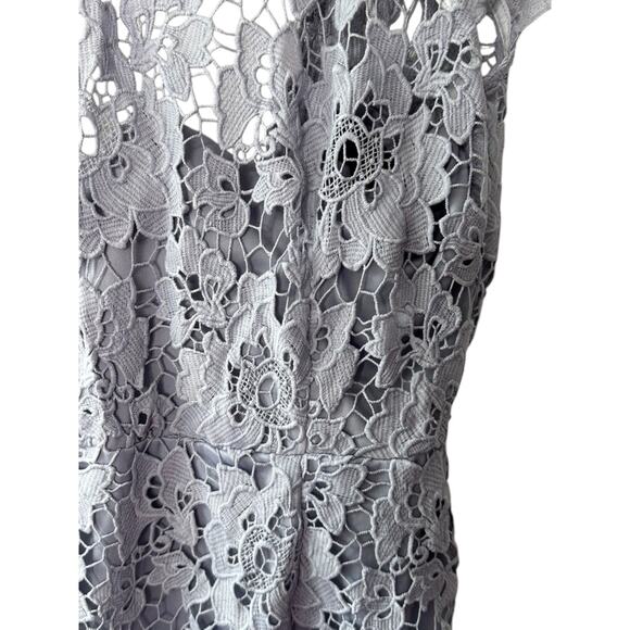 Paper Dolls Scalloped Edge Open Back Lilac Purple Lace Knee Length Dress Sz 12 - Picture 10 of 11